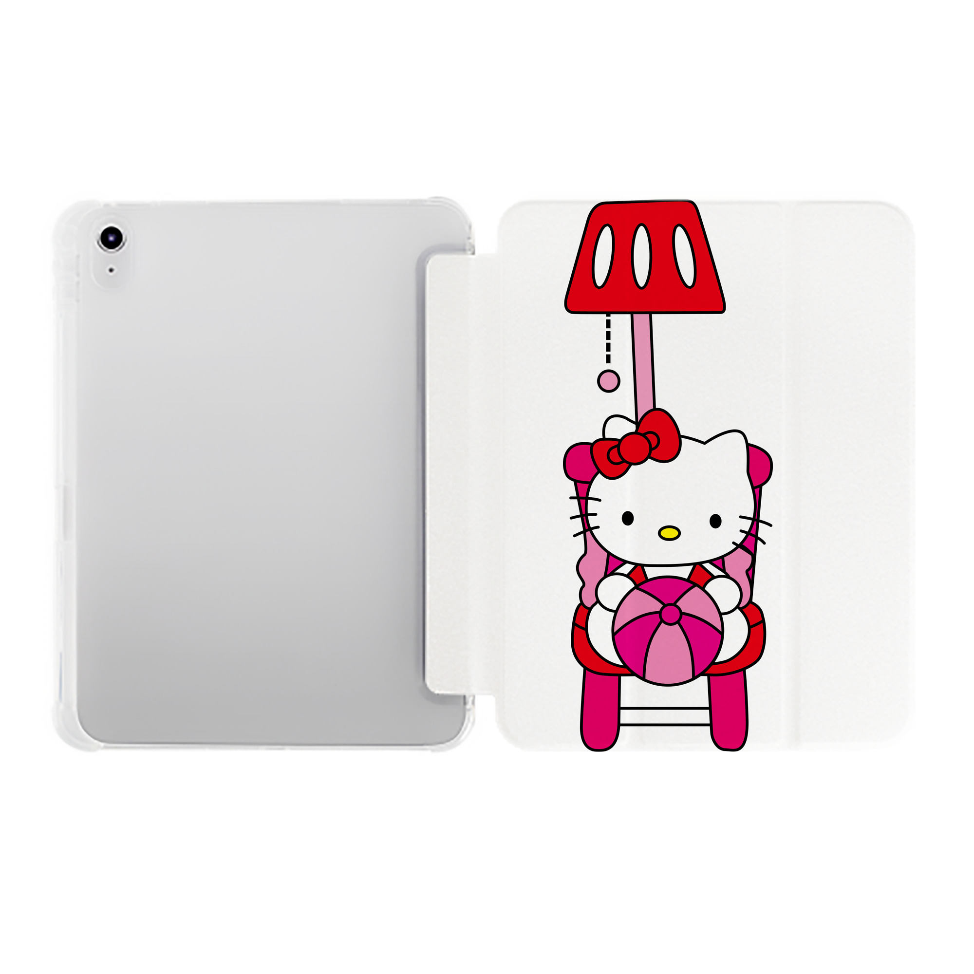 （画像用） Hello Kitty ハローキティ IPad ケース ペン収納付き 三つ折りスタンド PUレザー×シリコン 対応機種9.5/10.5/10.9インチ